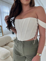 Effortless Tie Corset Top- Beige