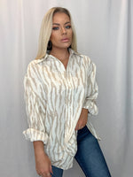 Chloe Zebra Button Down Top