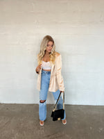 Out & About Satin Blazer- Champagne