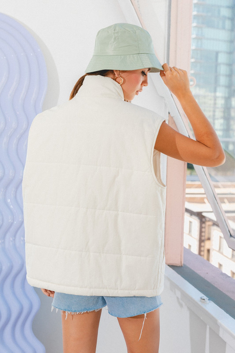 French Vanilla Oversized Puffer Vest